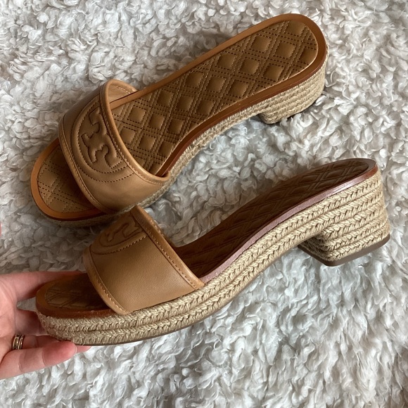 Tory Burch Fleming Low Heel Slide Espadrille Sandals, Size 9.5. - Picture 13 of 14